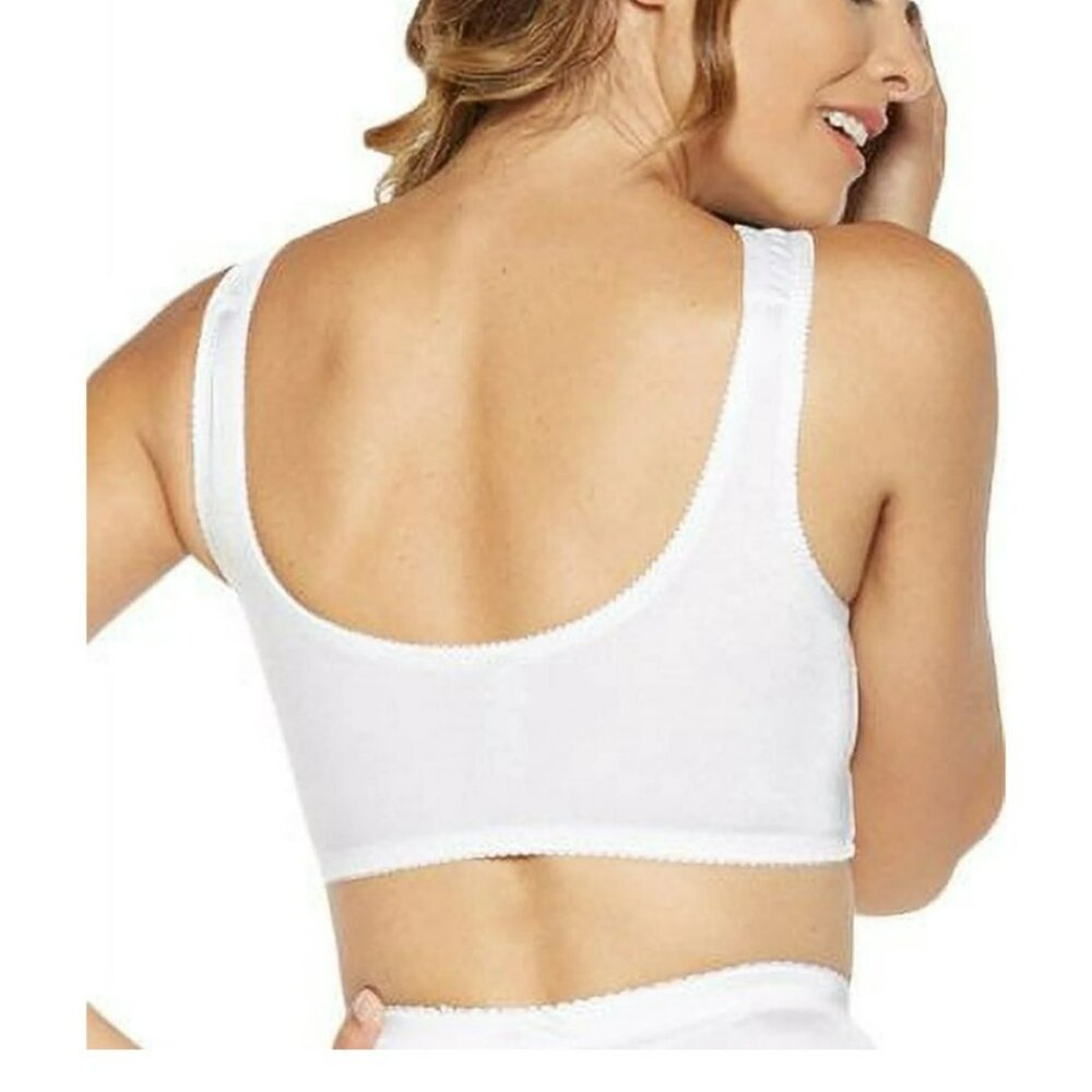 Rhonda Shear Classic Pin-Up Lace Wire Free Leisure Bra with Pads 672P White XL - Picture 5 of 11